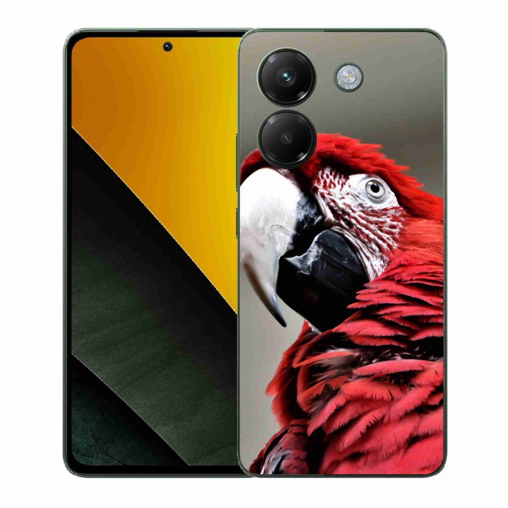Gél borítás mmCase a Xiaomi Poco M7 Pro 5G-hez - papagáj ara piros