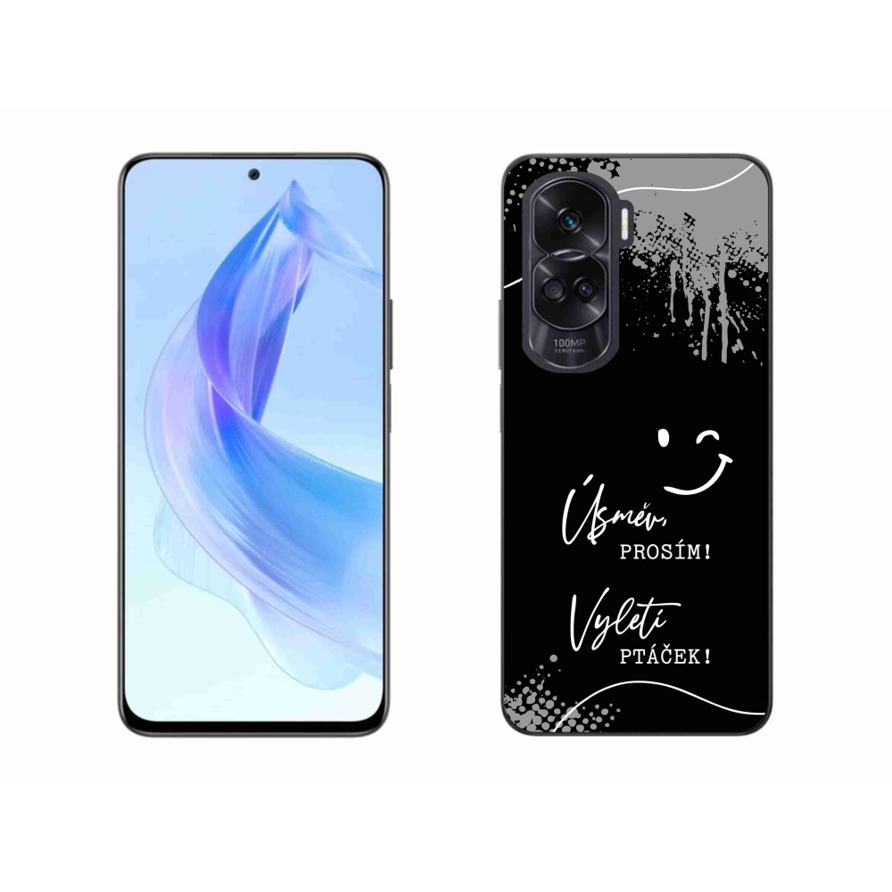Gél borító mmCase a Honor 90 Lite-hoz - vicces szöveg 4 fekete háttérrel
