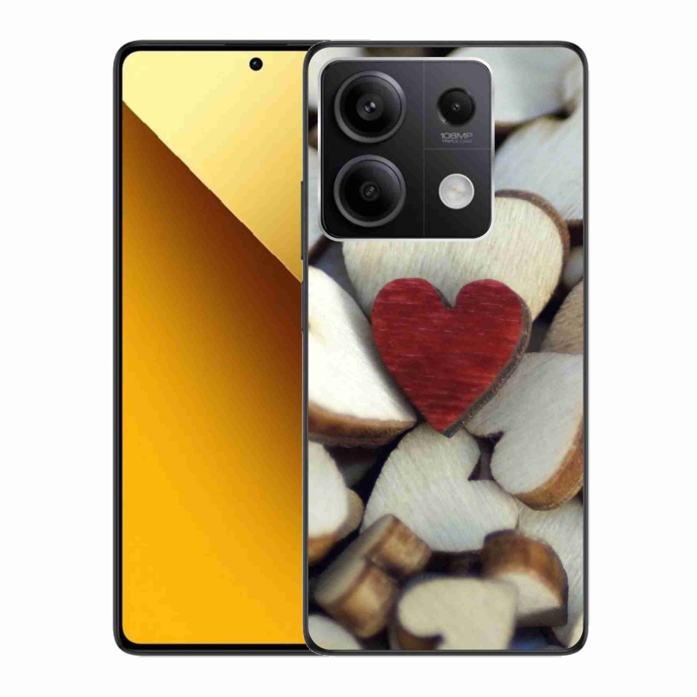 Gél borítás mmCase a Xiaomi Redmi Note 13 5G számára - gravírozott piros szív