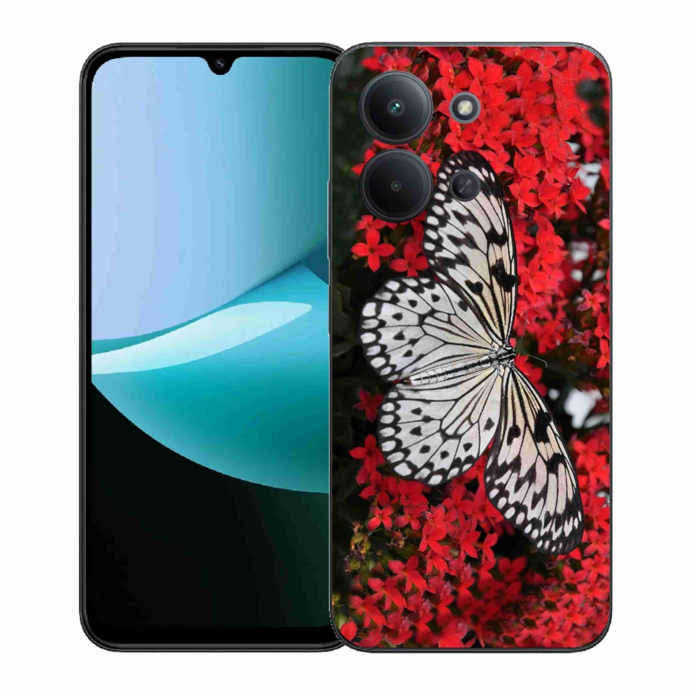 Zselés borítás mmCase a Xiaomi Redmi 15C 4G (171mm)/Poco C85 4G (171mm) - fekete-fehér pillangó 1