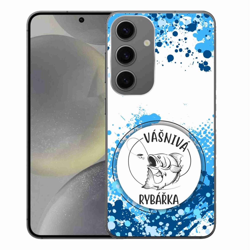 Gél borító mmCase Samsung Galaxy S24+ készülékhez - szenvedélyes halásznő fehér háttérrel