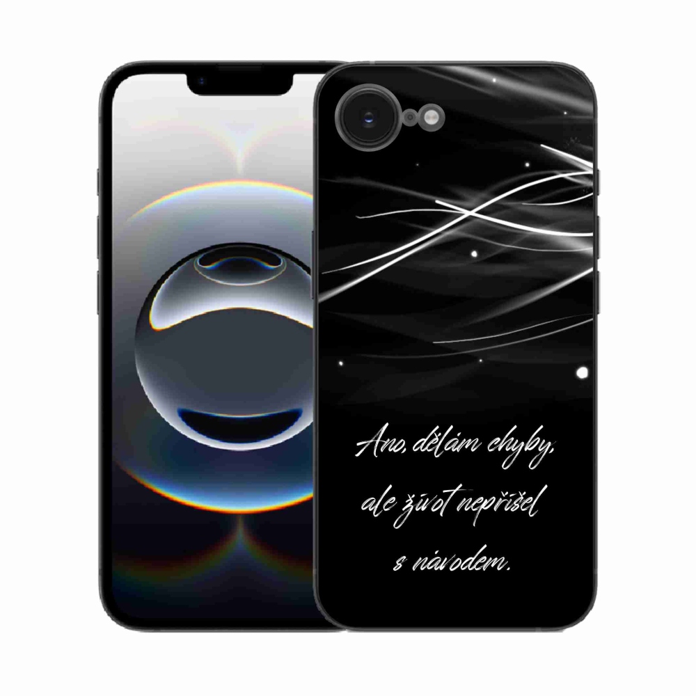 Zselés borítás mmCase iPhone 16e készülékhez - idézőjel fekete háttér