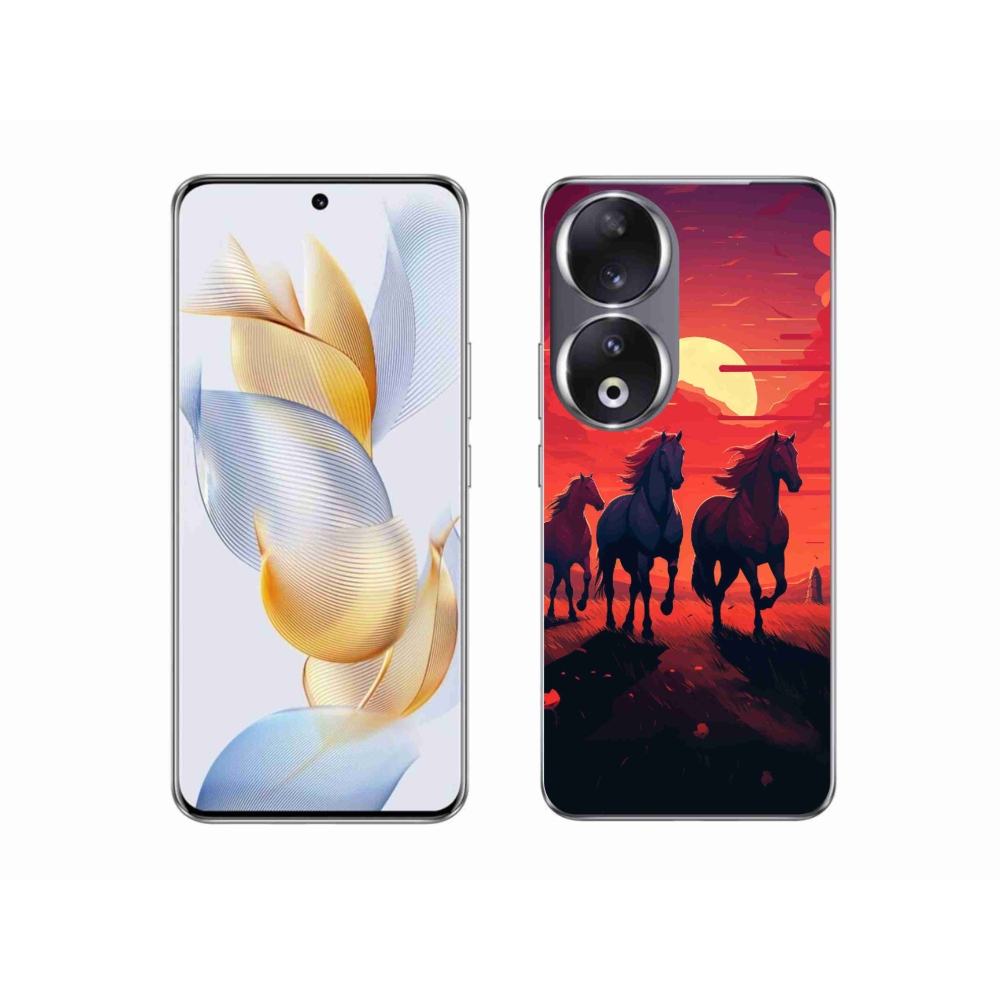 Zselés borítás mmCase a Honor 90-hez - lovak és naplemente