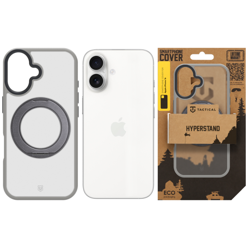 Tactical MagForce Hyperstand tok az Apple iPhone 16-hoz, világosszürke