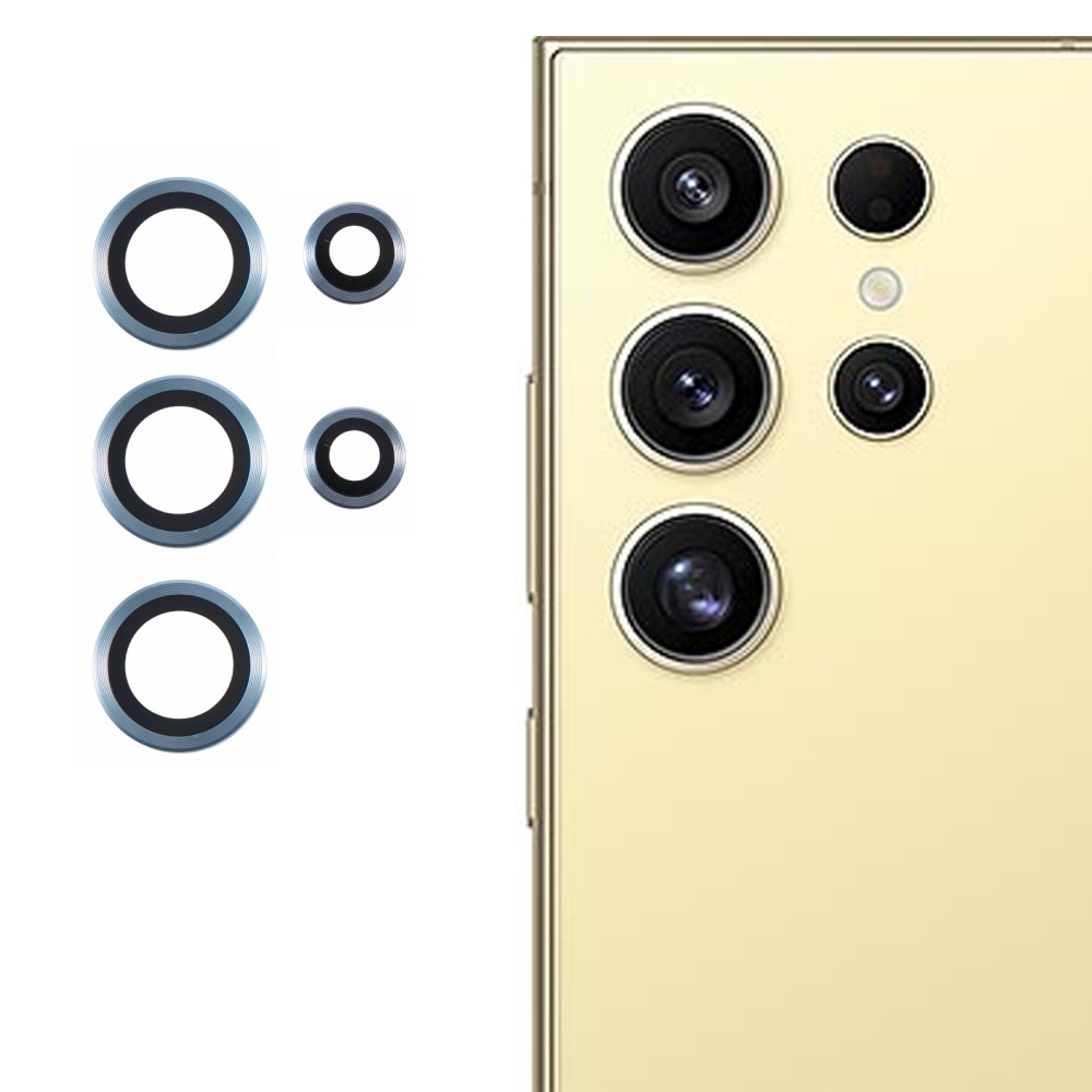 Fém kamera lencse üveg Samsung Galaxy S25 Ultra (3 különálló üveg) - kék