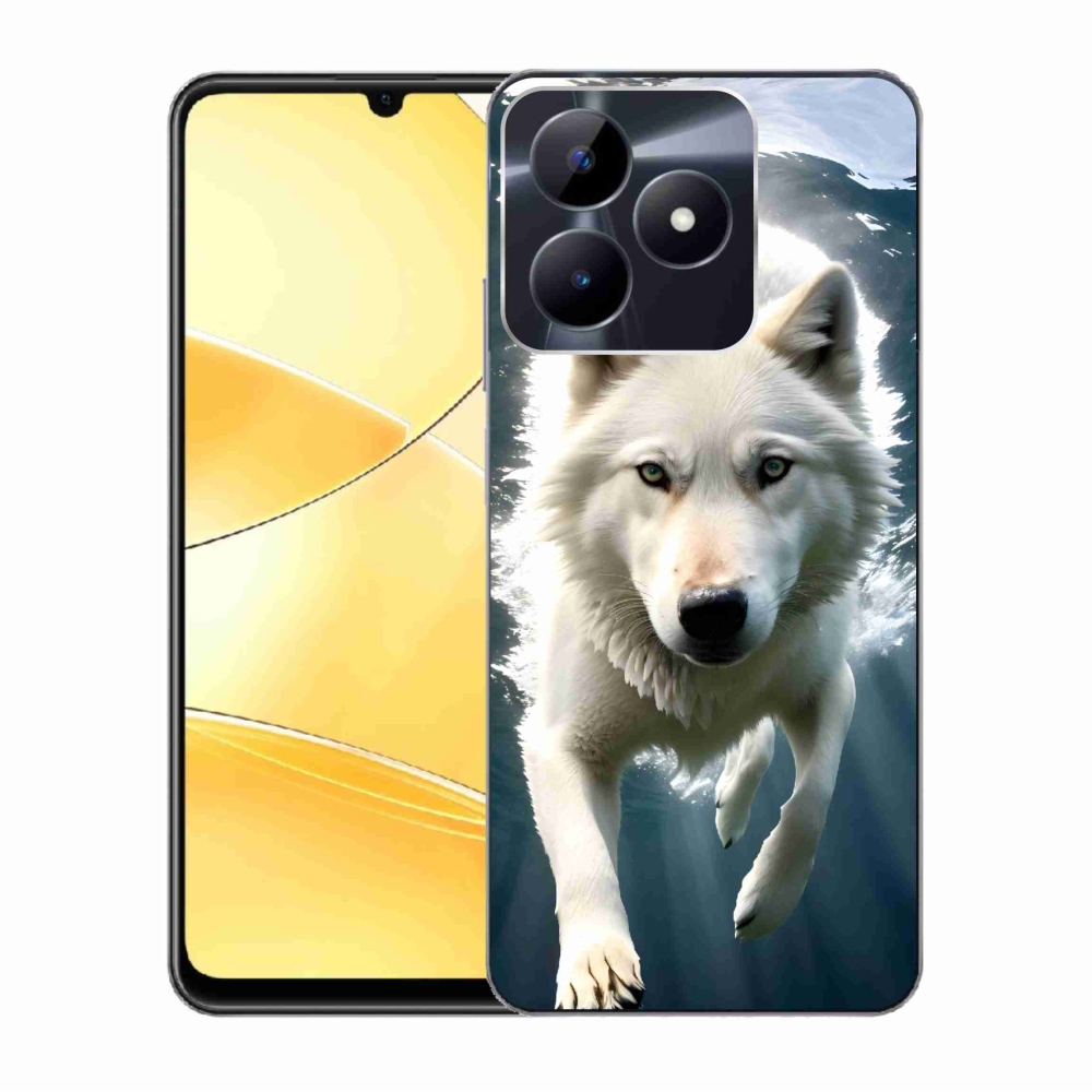 Zselés borítás mmCase a Realme C51/C53 készülékhez - fehér farkas