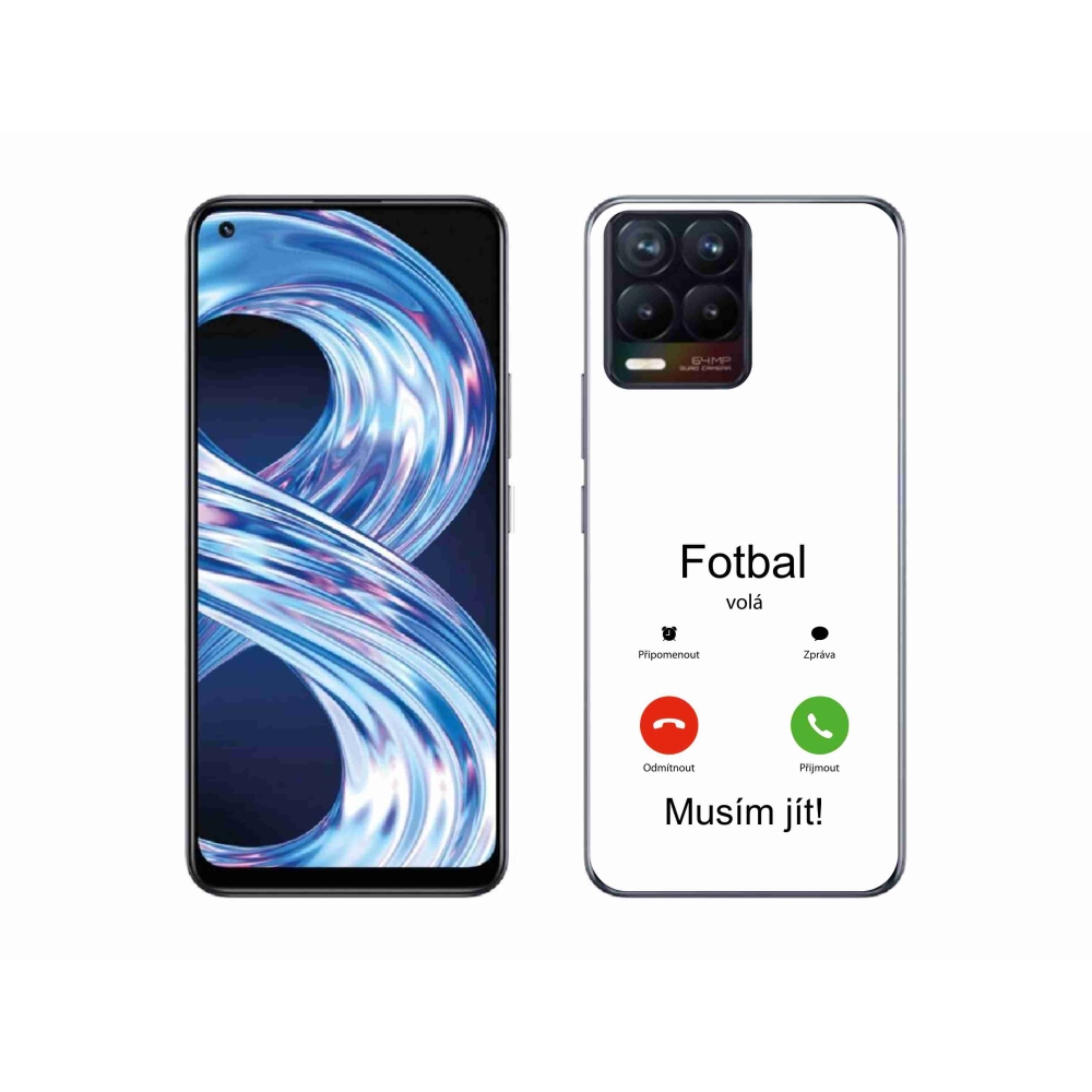 Gél borítás mmCase a Realme 8 4G-n - futballhívások fehér háttérrel