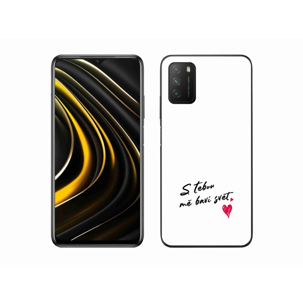 Gél borító mmCase a Xiaomi Poco M3-hoz - szerelem szöveg 1 fehér háttér