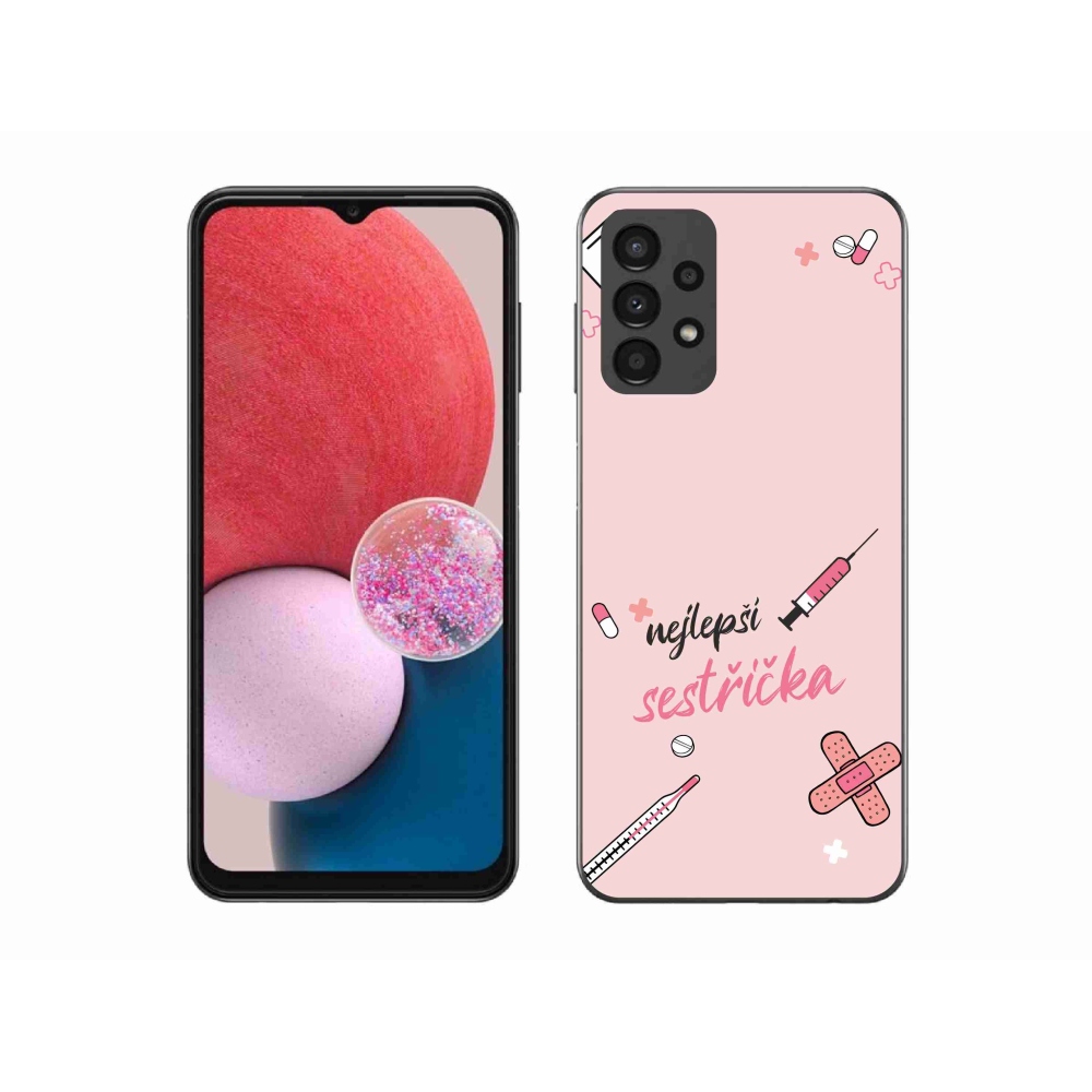 Gél borító mmCase Samsung Galaxy A13 4G - legjobb kishúg rózsaszín háttérrel