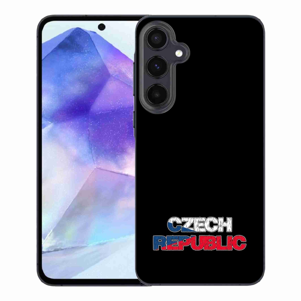 Gél védőhuzat mmCase Samsung Galaxy A55 5G - Csehország fekete háttérrel