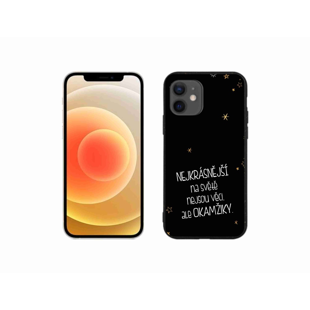 Gél borítás mmCase iPhone 12 mini készülékhez - idézet 4 fekete háttér