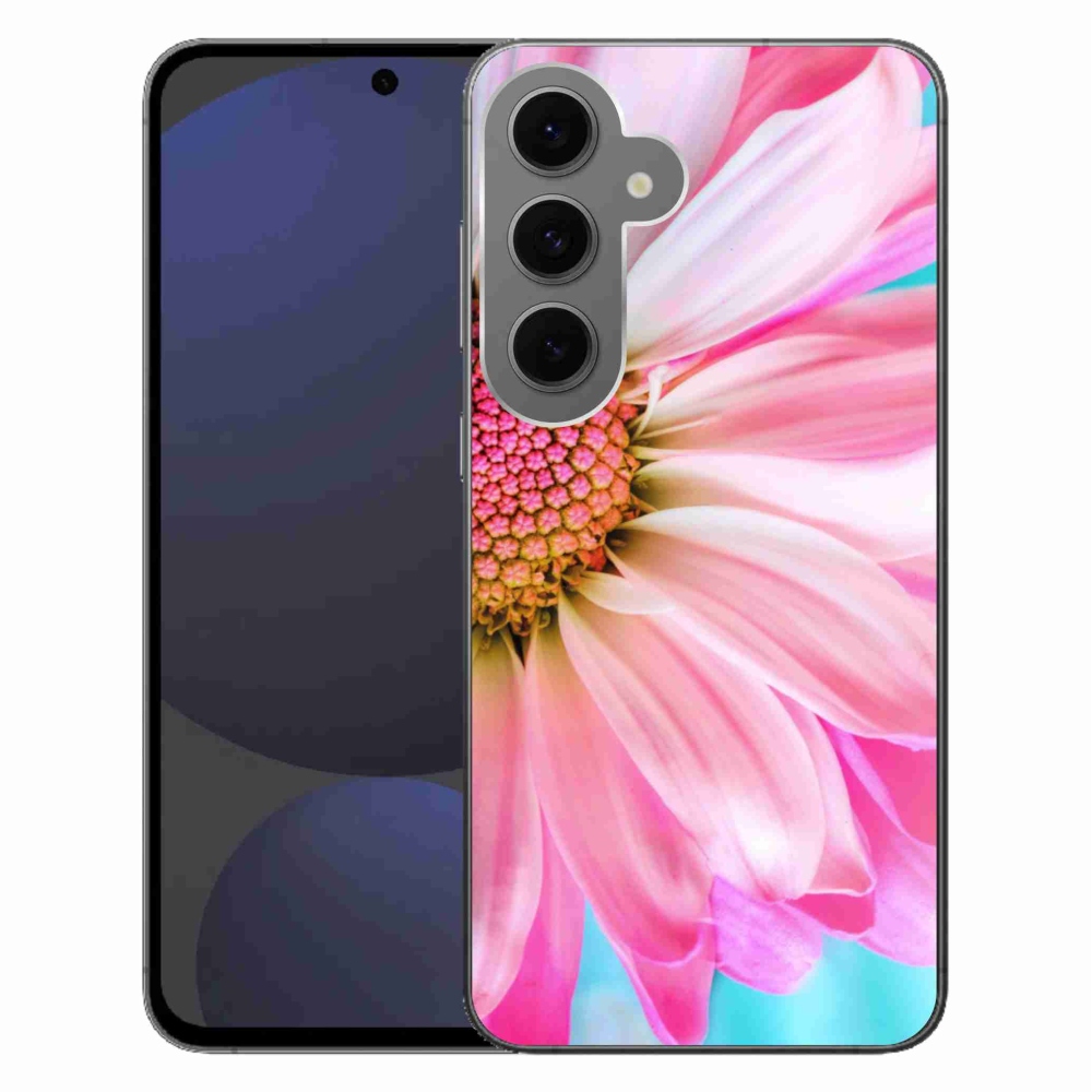 Gél védőhuzat mmCase Samsung Galaxy S24 FE készülékhez - rózsaszín virág