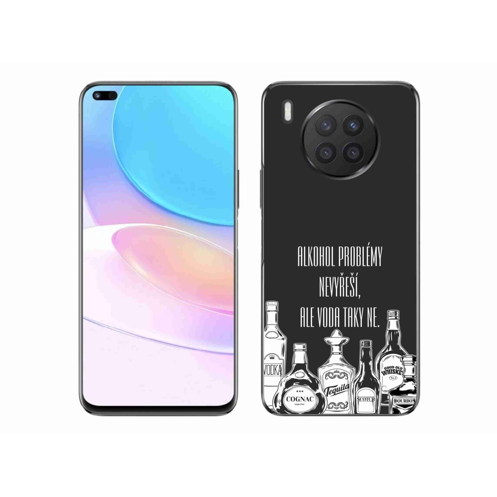 Gél borító mmCase a Huawei Nova 8i számára - vicces szöveg fekete háttérrel