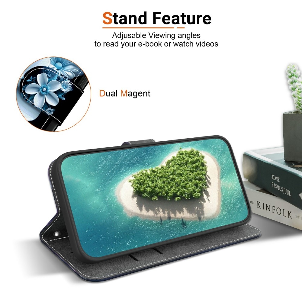 Sokoldalú könyvtáska Samsung Galaxy A06 4G készülékhez - orchidea