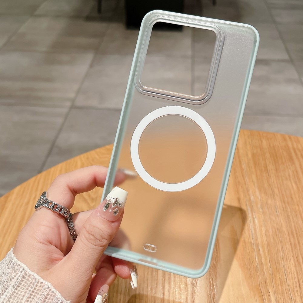 Matt zselés tok szilárd hátlappal és MagSafe a Xiaomi 14 Pro-hoz - zöld