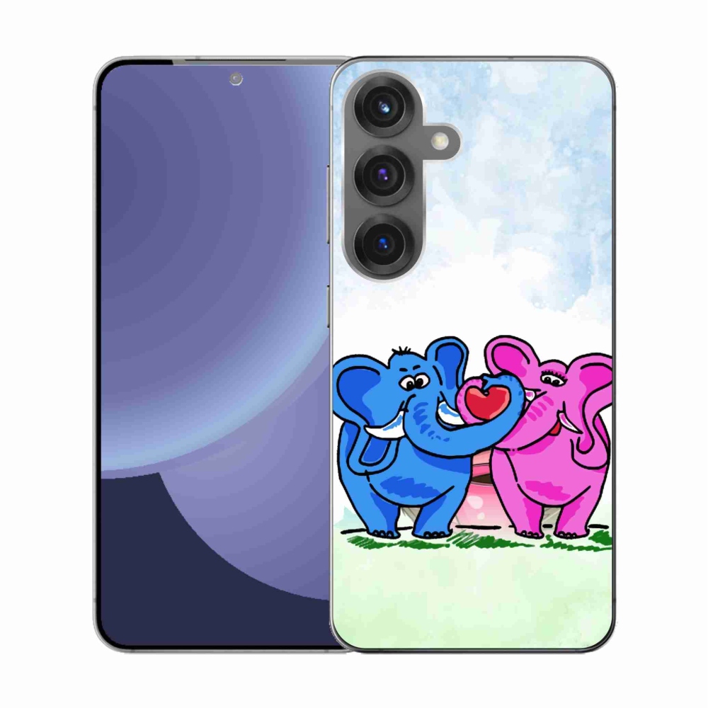 Gél borítás mmCase Samsung Galaxy S25 készülékhez - szerelmes elefántok