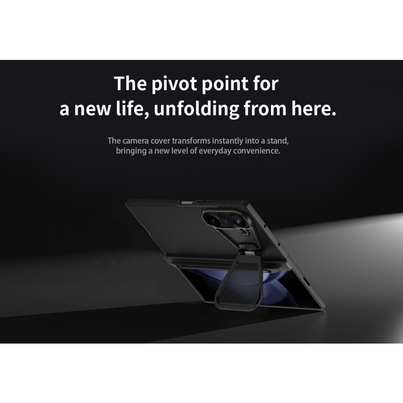 Nillkin CamShield Prop mágneses tolltartóval (átlátszó lencse) hátsó tok a Samsung Galaxy Z Fold 8-hoz, Ultra Black