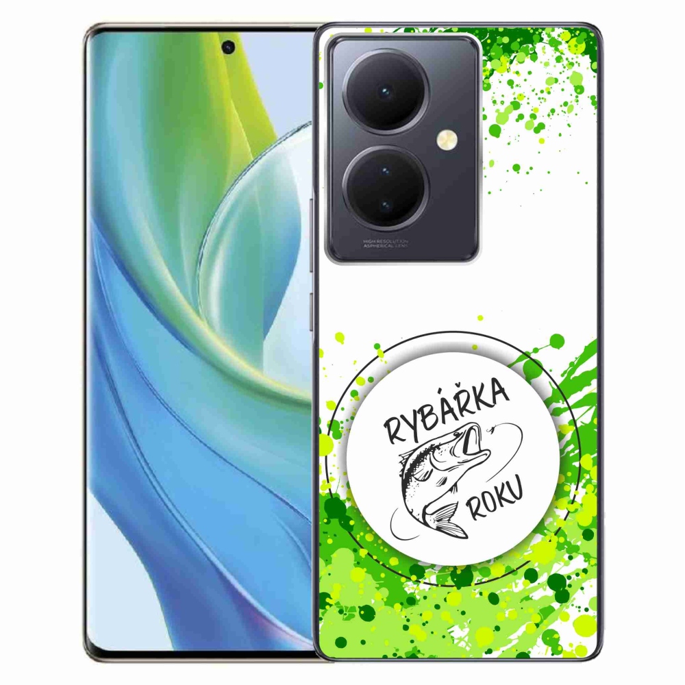 Gél borító mmCase a Vivo V29 Lite 5G-n - az év horgásza fehér háttérrel