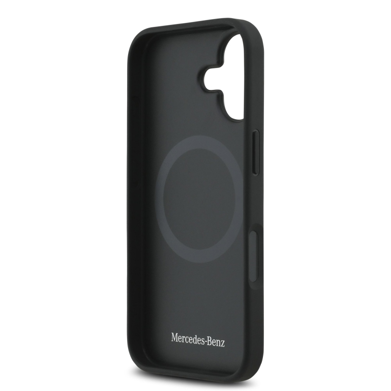 Mercedes Leather The Move MagSafe hátlap az iPhone 17 készülékhez Fekete