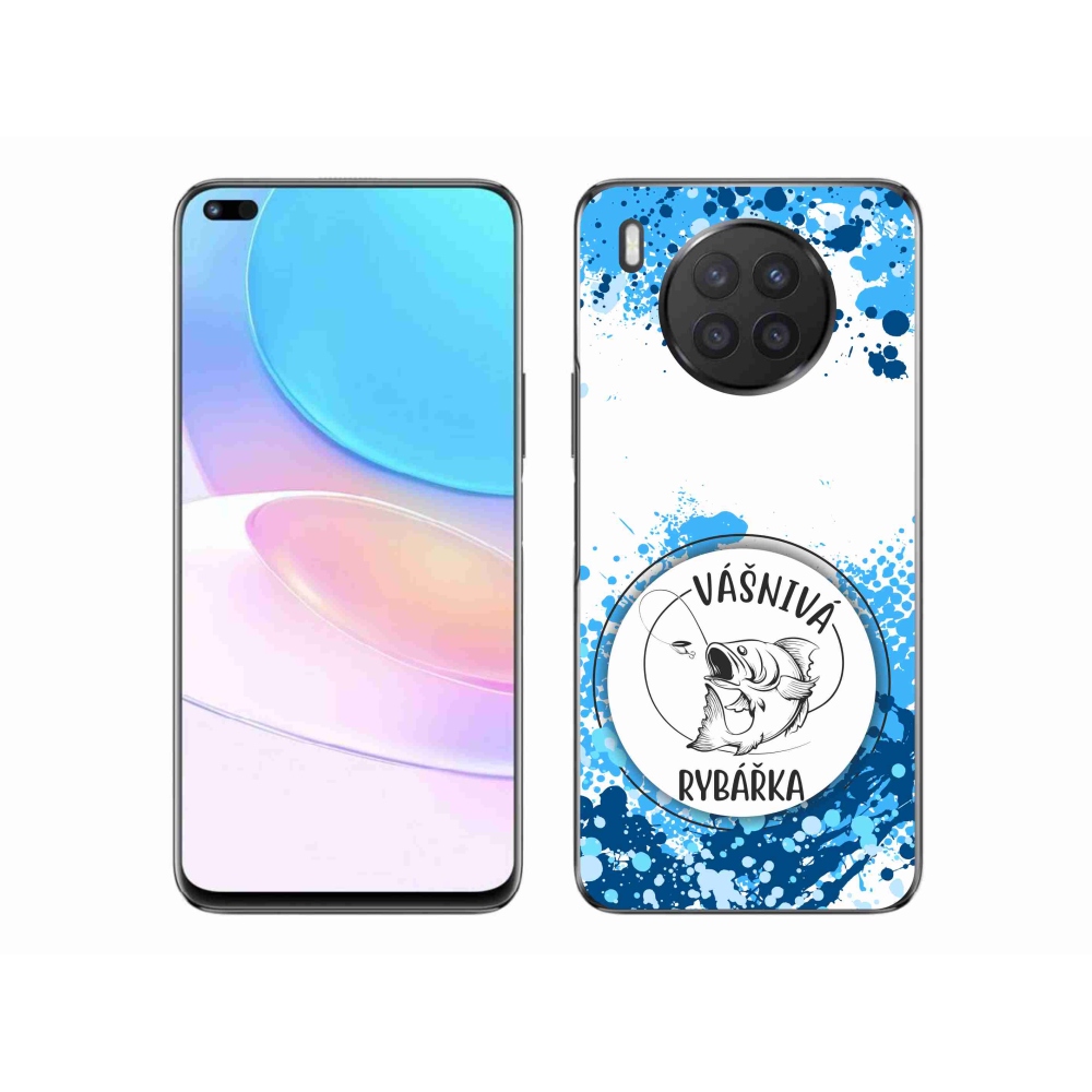 Zselés borító mmCase a Honor 50 Lite készülékhez - szenvedélyes halász fehér háttérrel