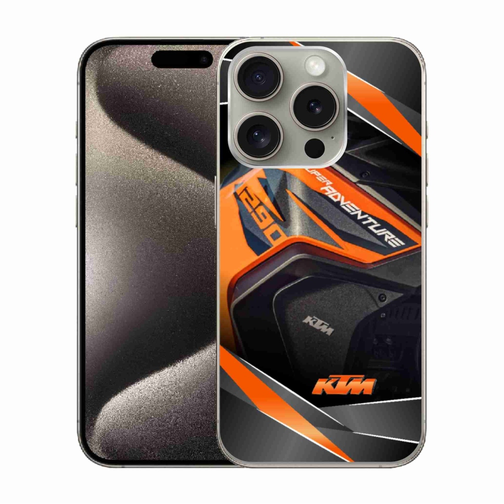 Zselés borítás mmCase iPhone 15 Pro készülékhez - motoros ktm