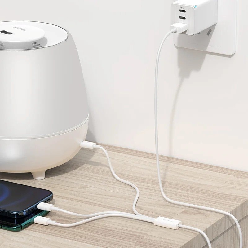 Baseus Superior sorozatú gyors töltő adatkábel USB-A - USB-C/microUSB/Lightning 3.5A 1m Stellar White
