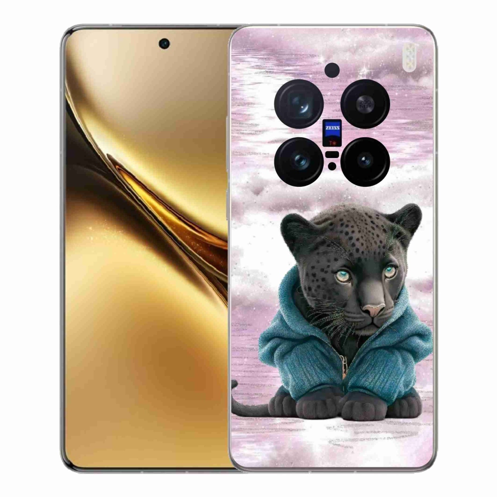 Zselés borítás mmCase a Vivo X200 Pro 5G készülékhez - fekete párduc pulóverben