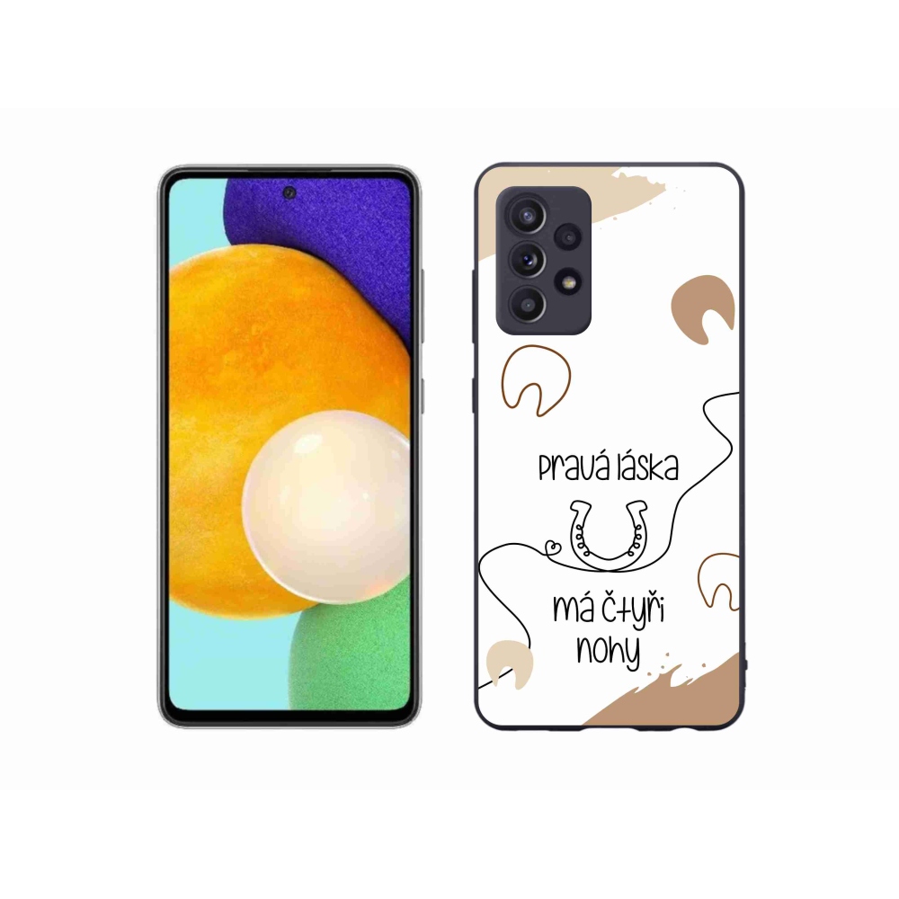 Gél borítás mmCase Samsung Galaxy A52s 5G - ló motívum fehér háttérrel