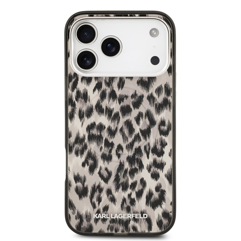 Karl Lagerfeld IML Leopard MagSafe hátlap iPhone 17 Pro Maxhoz, barna