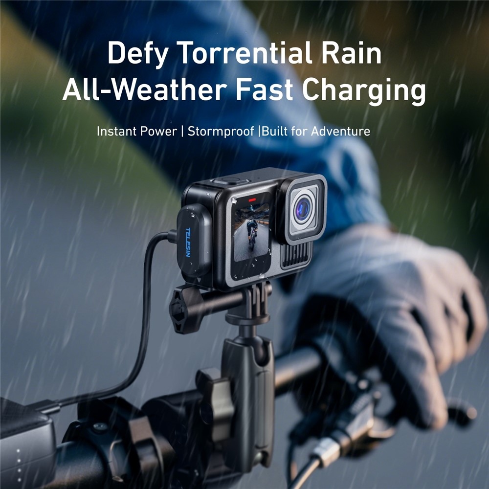 TELESIN Mágneses Töltőkábel Oldalsó Kupakkal GoPro Hero 13/12/11/10/9 kamerákhoz