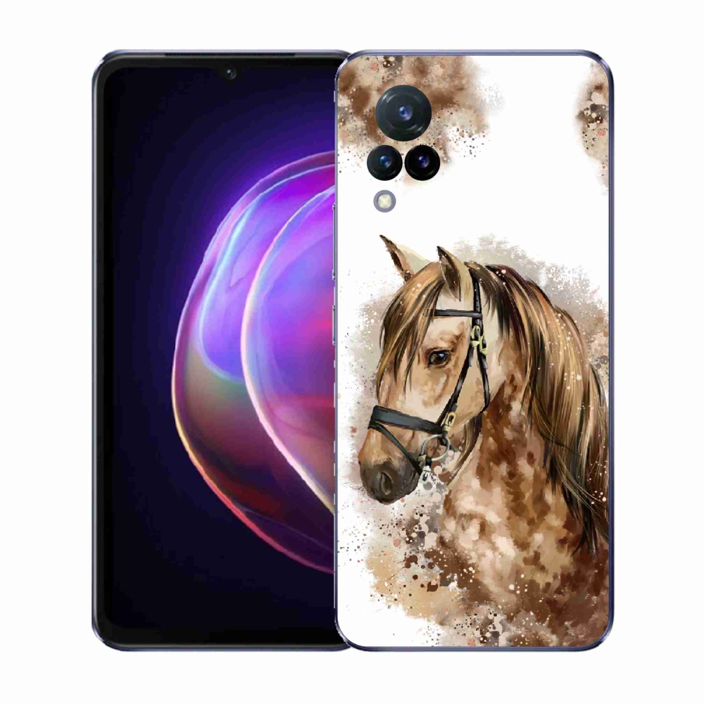 Gél borító mmCase a Vivo V21 4G/5G készülékhez - barna rajzfilm ló