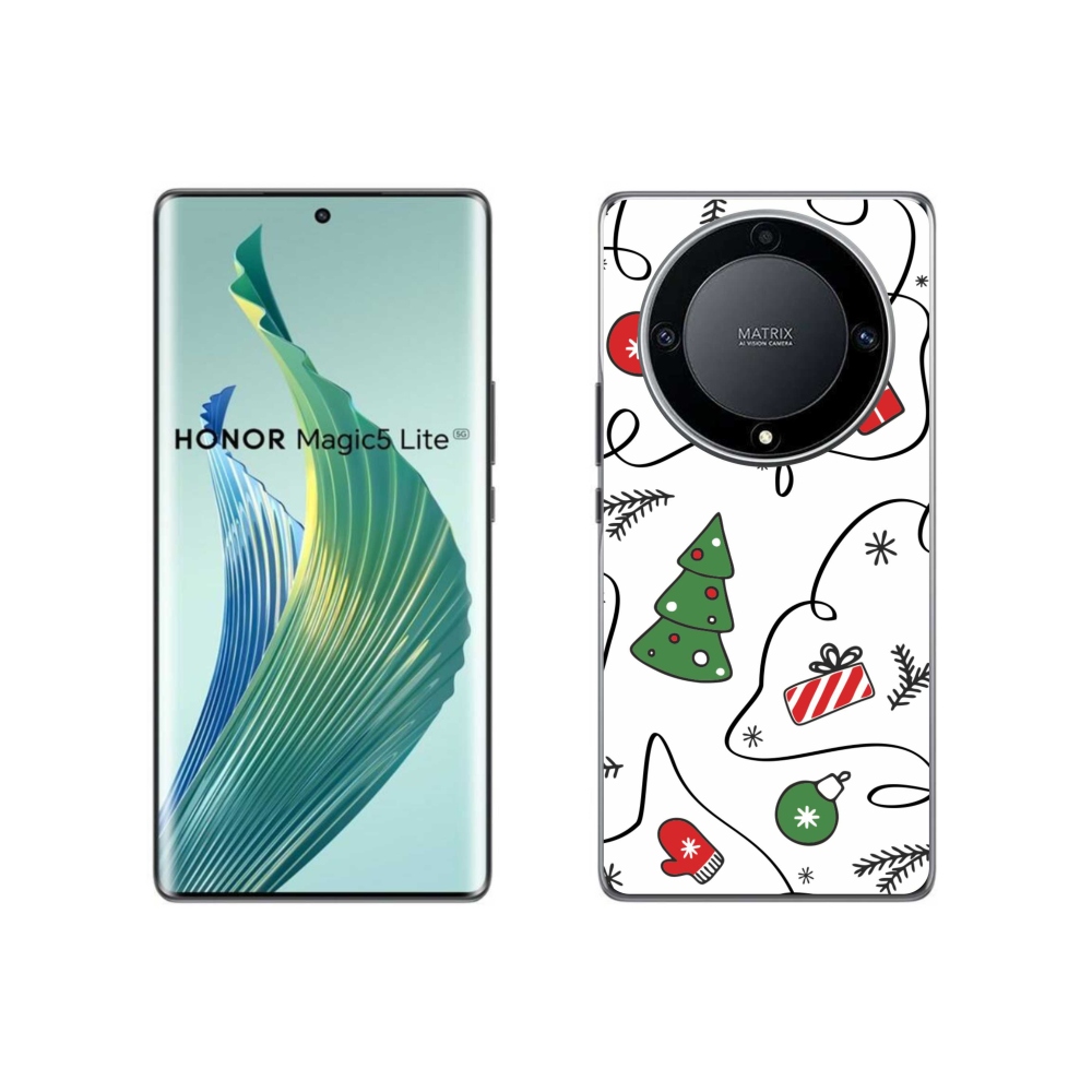 Gél borító mmCase a Honor Magic 5 Lite 5G számára - karácsonyi motívumok