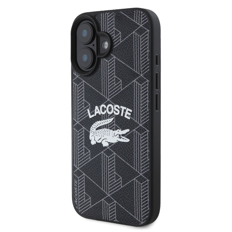 Lacoste Blend Monogram MagSafe hátlap iPhone 16-hoz Fekete