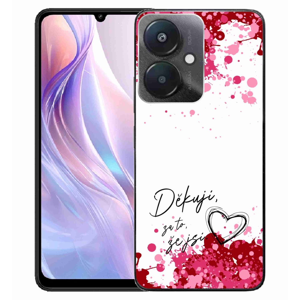 Gél borító mmCase a Xiaomi Redmi 13C 5G-hez - szerelem szöveg 2 fehér háttérrel
