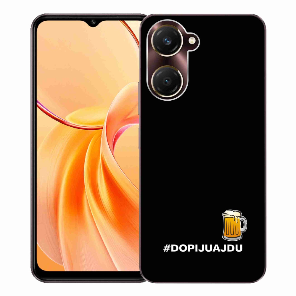 Gél borító mmCase a Vivo Y28s 5G - sör motívum 1 fekete háttérrel