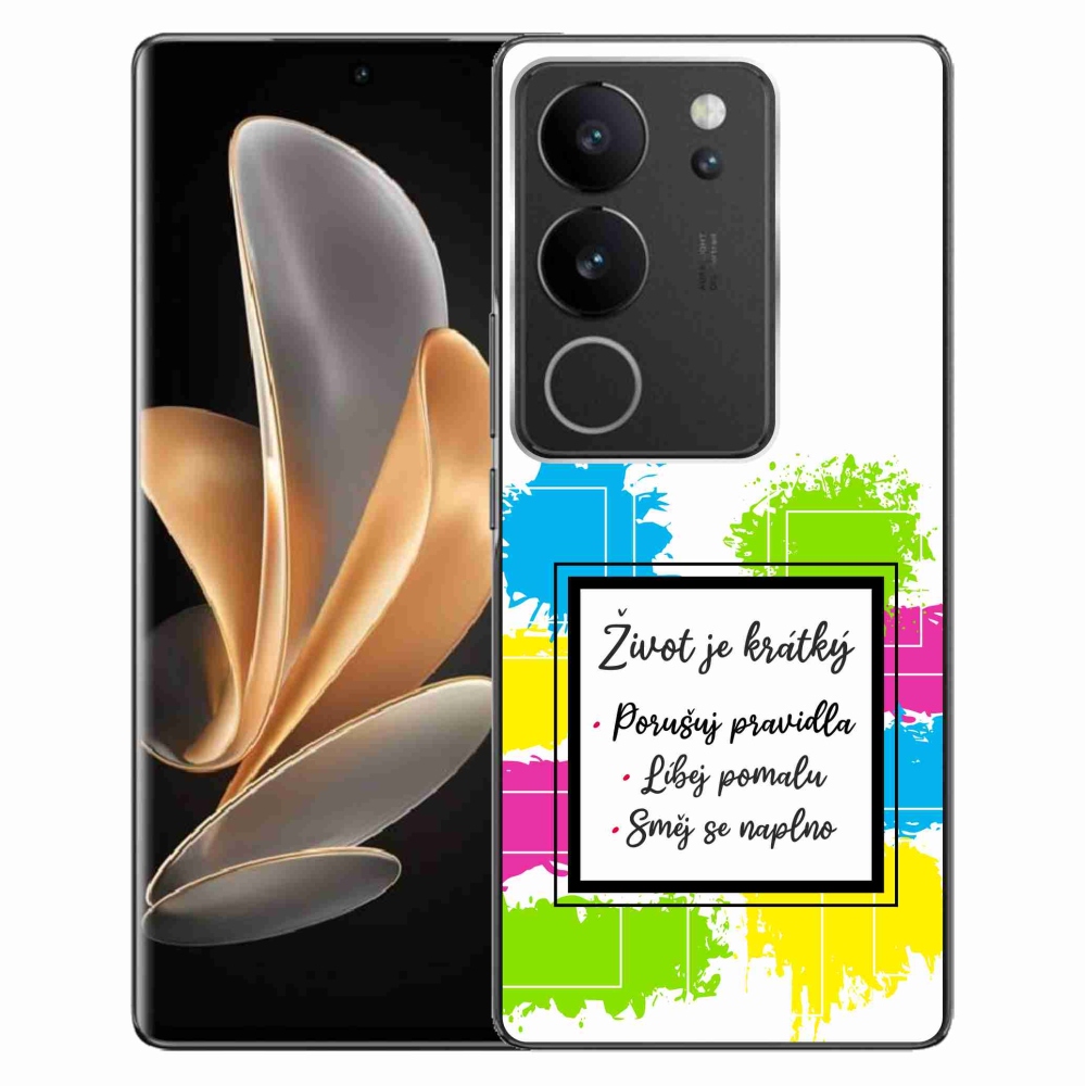 Gel Cover mmCase a Vivo V29 5G-n - Idézet 5 fehér háttér