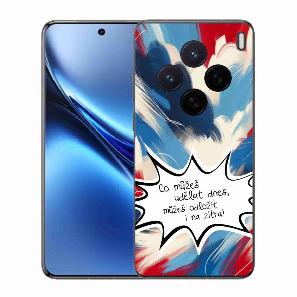 Zselés borító mmCase a Vivo X200 5G készülékhez - vicces szöveg 9 fehér háttér