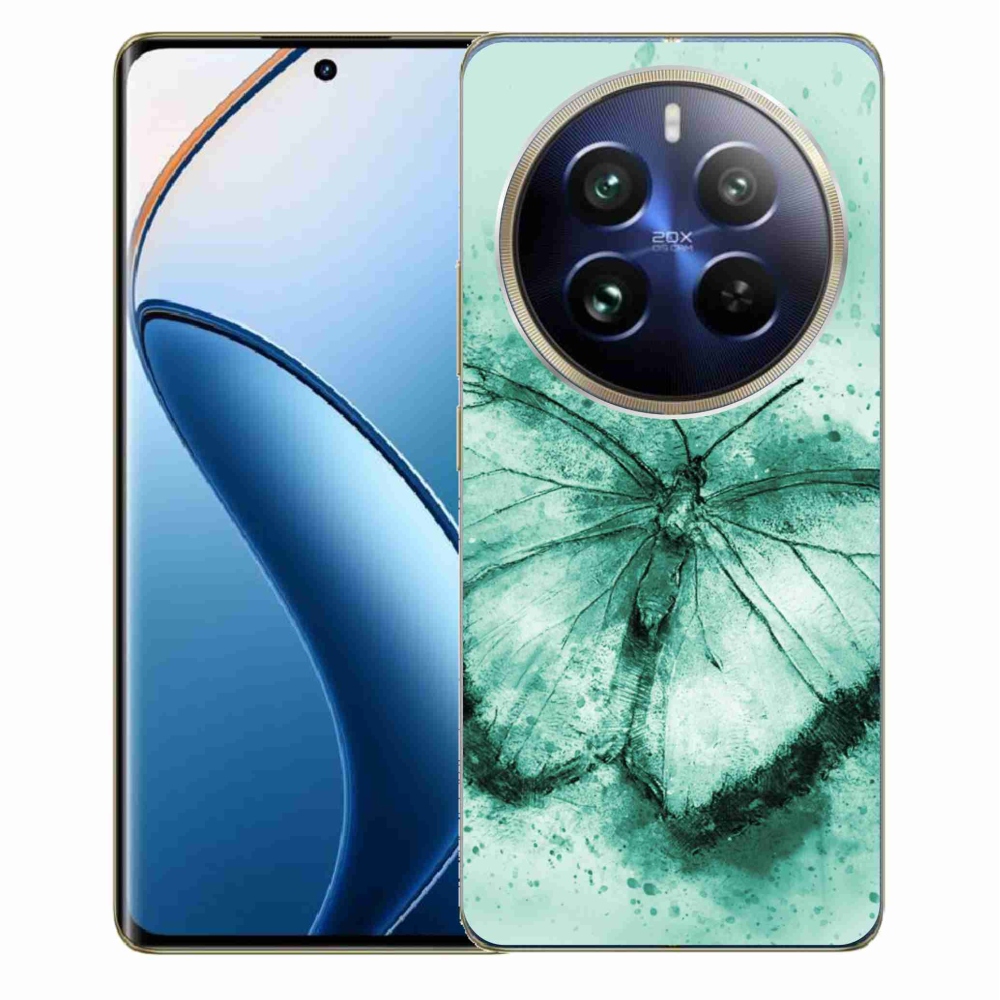 Gél tok mmCase a Realme 12 Pro 5G/12 Pro+ 5G számára - zöld pillangó