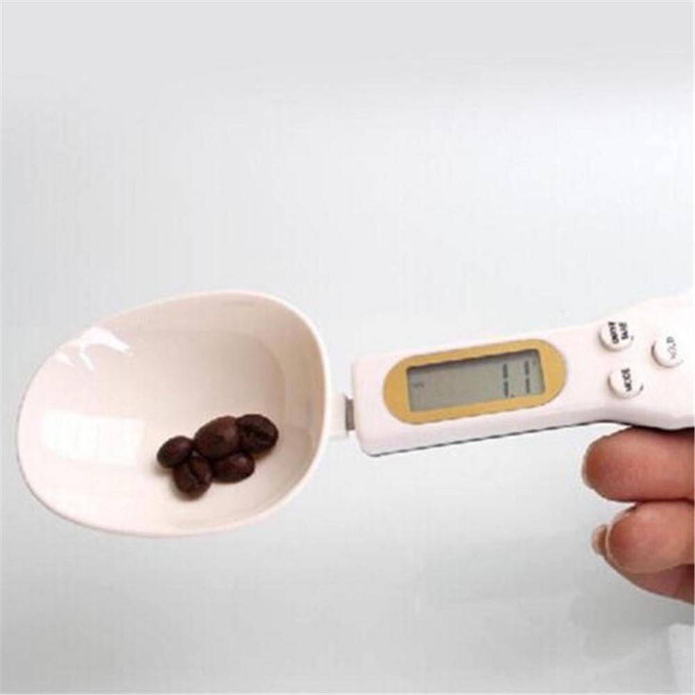 Elektronikus mérőkanál kijelzővel, akár 500 g mérésére - fehér