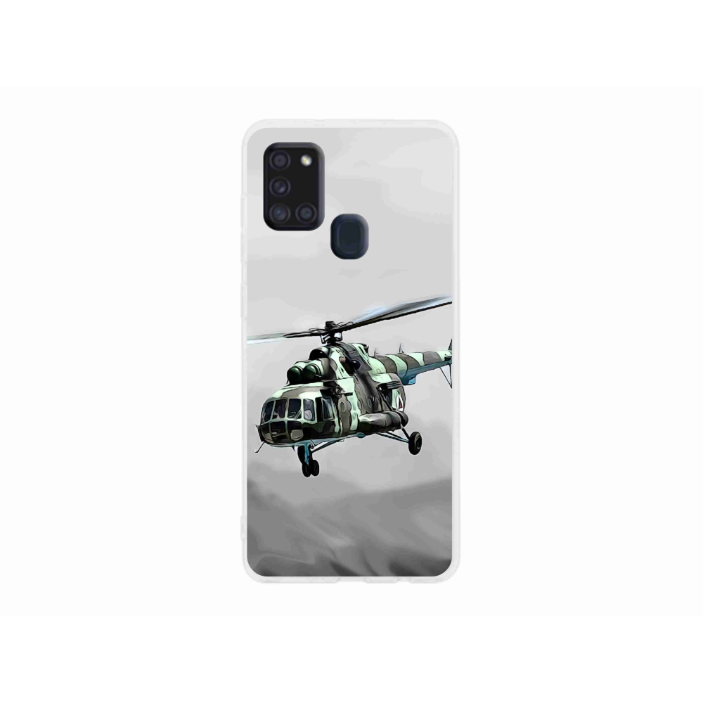 Gél borítás mmCase Samsung Galaxy A21s készülékhez - katonai helikopter