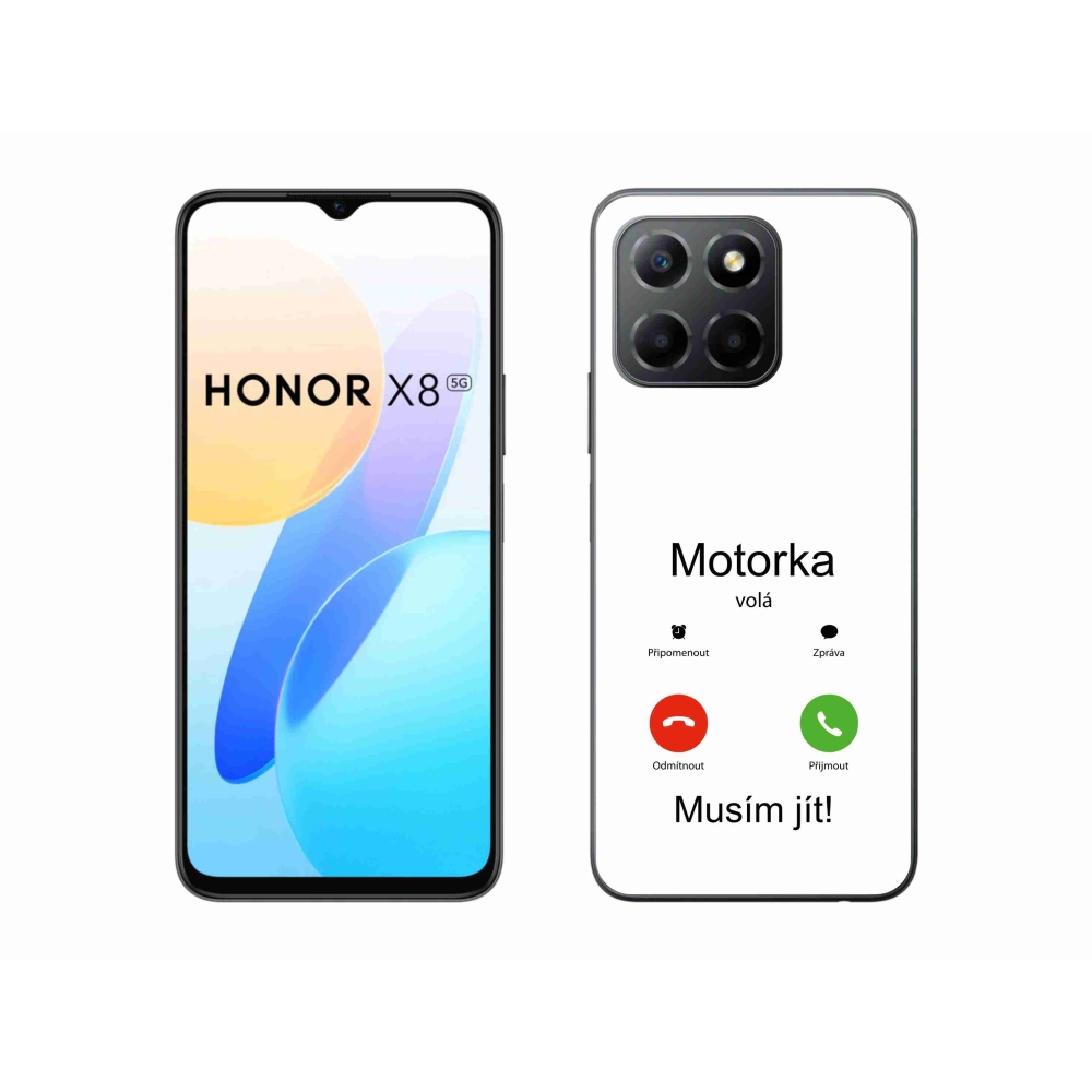 Gél borító mmCase a Honor X8 5G/Honor 70 Lite 5G készülékhez - motoros hívások fehér háttérrel