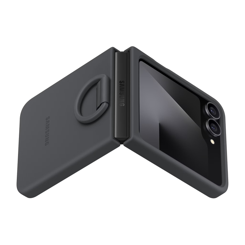 EF-PF741TBE Samsung szilikon borító gyűrűvel a Galaxy Z Flip 7 FE fekete színű készülékhez
