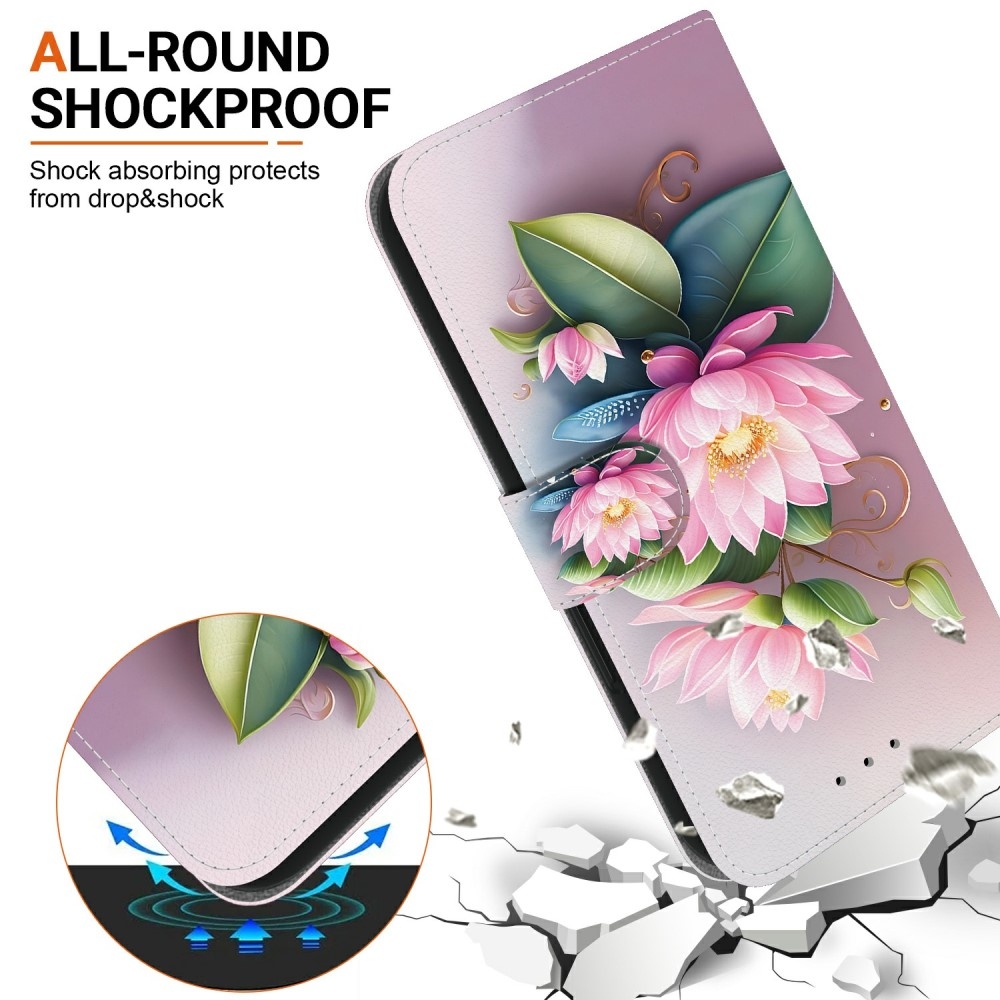 Sokoldalú könyvtáska Samsung Galaxy A06 4G - lótuszvirág