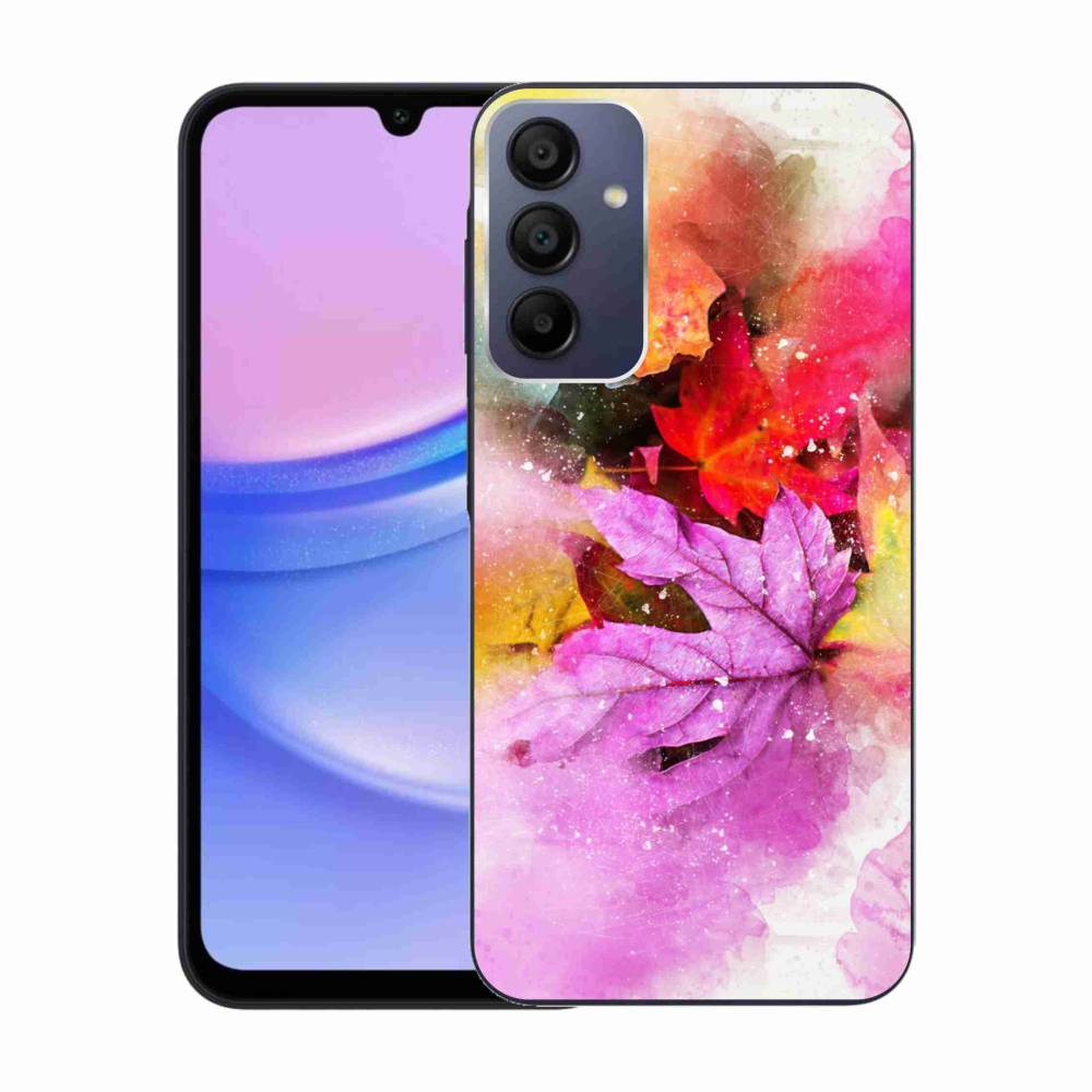 Gél borítás mmCase Samsung Galaxy A15 4G/5G - színes levelek Samsung Galaxy A15 4G/5G-hez