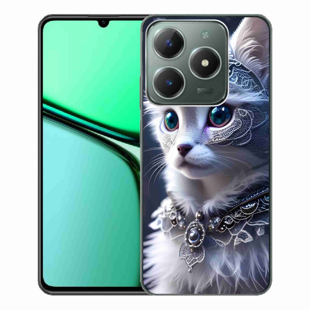 Zselés borítás mmCase a Realme C61 készülékhez - fehér macska