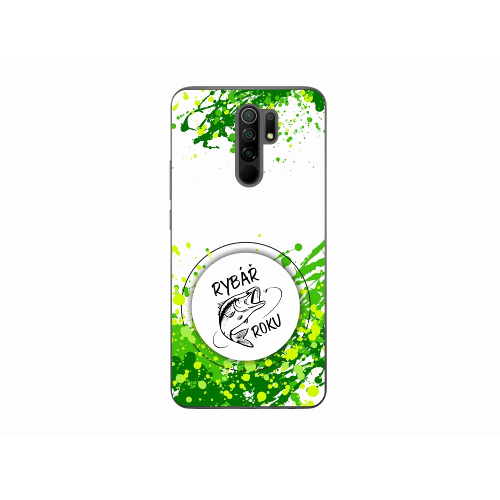 Gél borító mmCase a Xiaomi Redmi 9 - halász az év fehér háttérrel