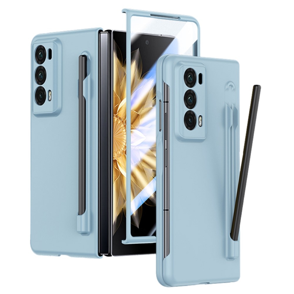 Műanyag tok képernyővédővel + tollal Honor Magic V2-hez - világoskék