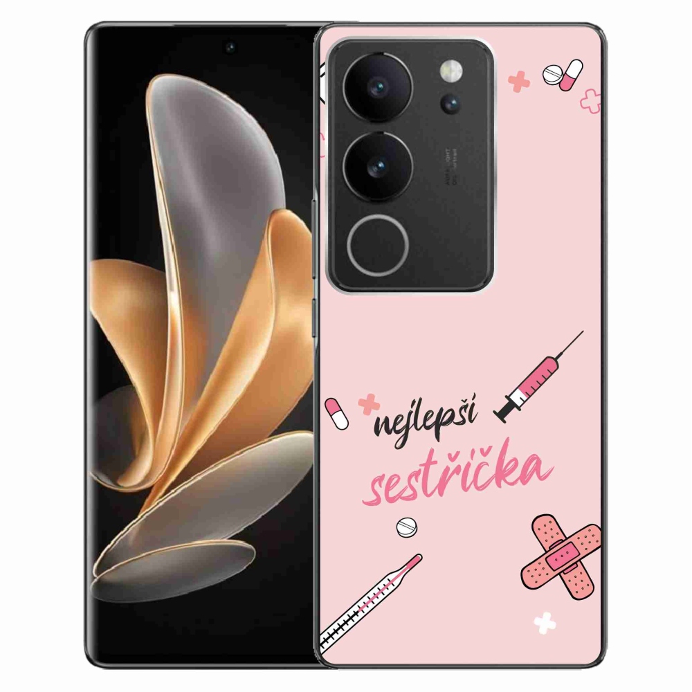 Gélburkolat mmCase a Vivo V29 5G-n - a legjobb kishúg rózsaszín háttérrel