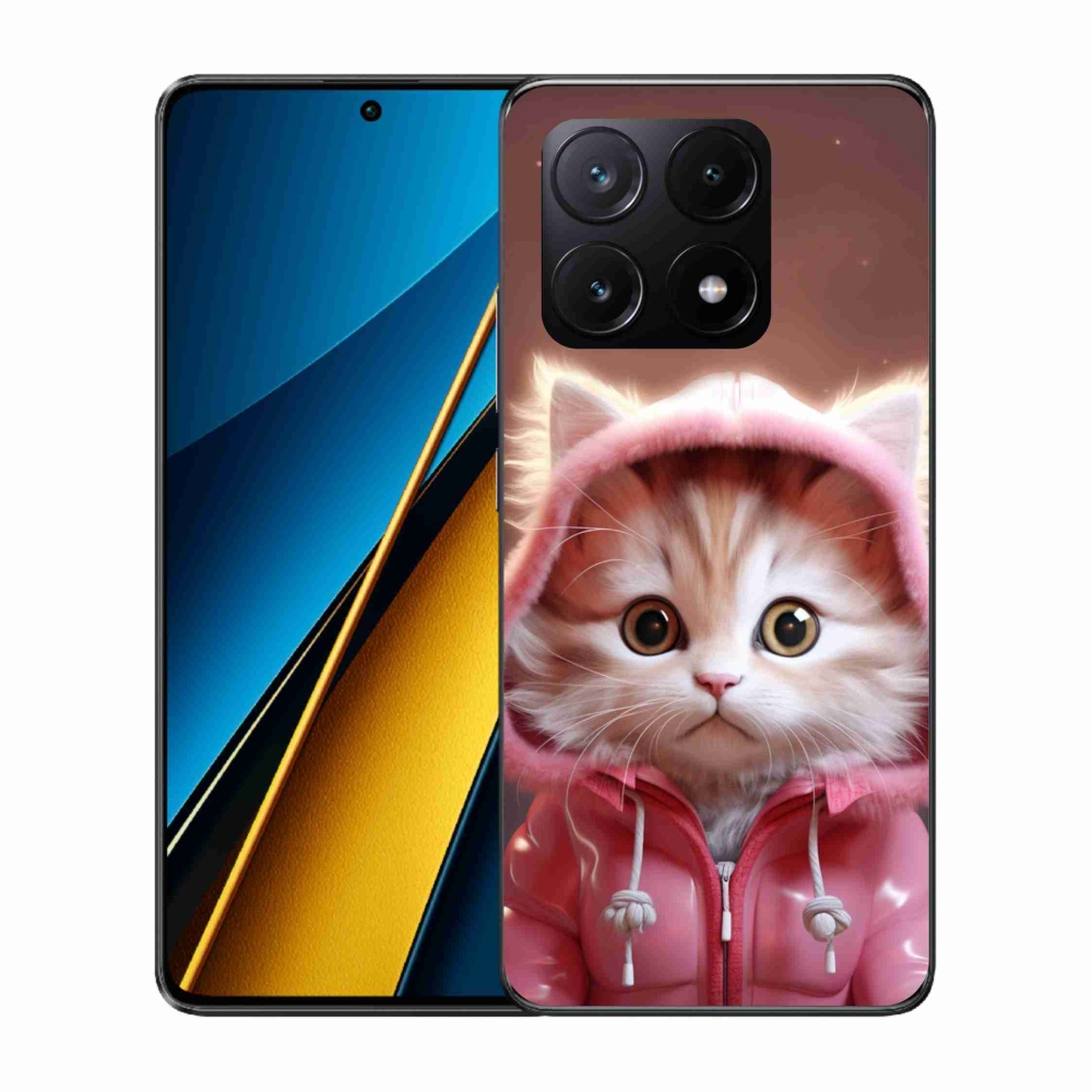 Gél borítás mmCase a Xiaomi Poco X6 Pro 5G számára - aranyos cica 3