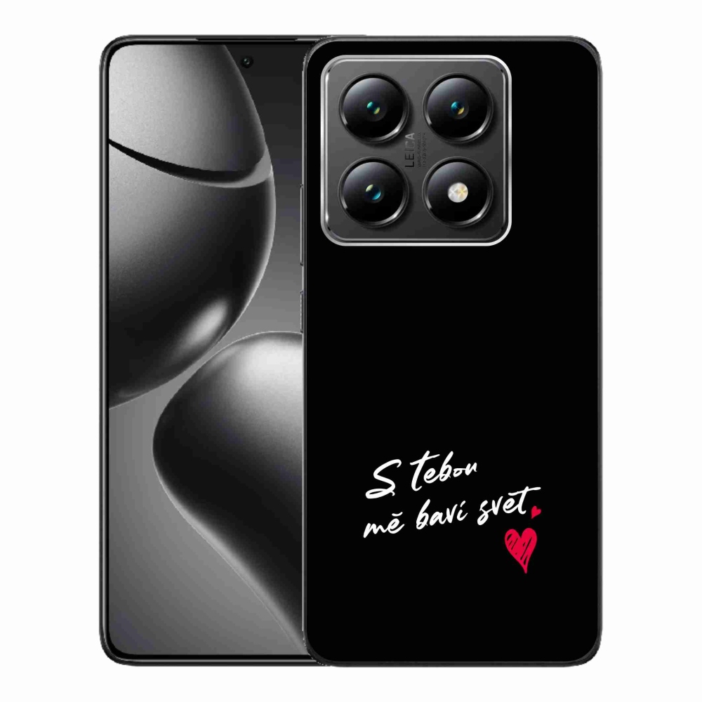 Gél borító mmCase a Xiaomi 14T-hez - szerelmes szöveg 1 fekete háttér